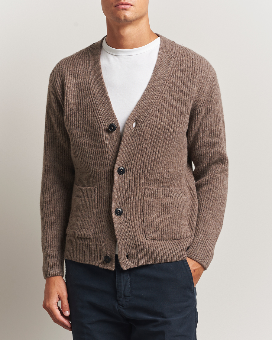 Herre | Trøjer | Merz b. Schwanen | Merino/Cashmere Knitted Cardigan Grain