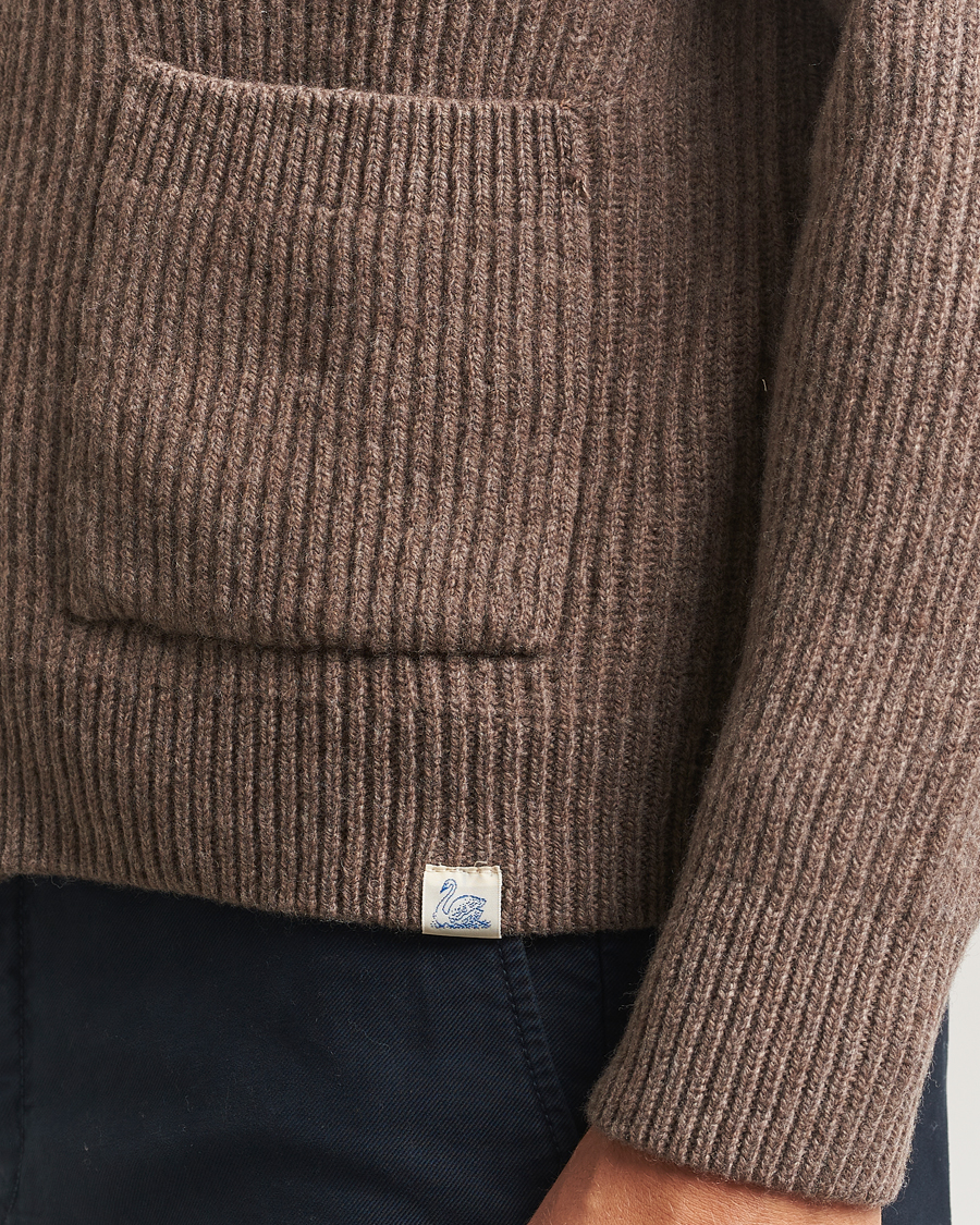 Herre | Trøjer | Merz b. Schwanen | Merino/Cashmere Knitted Cardigan Grain
