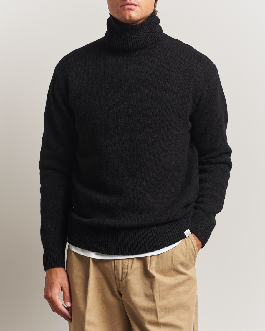 Herre | Trøjer | Merz b. Schwanen | Merino/Cashmere Knitted Turtleneck Black