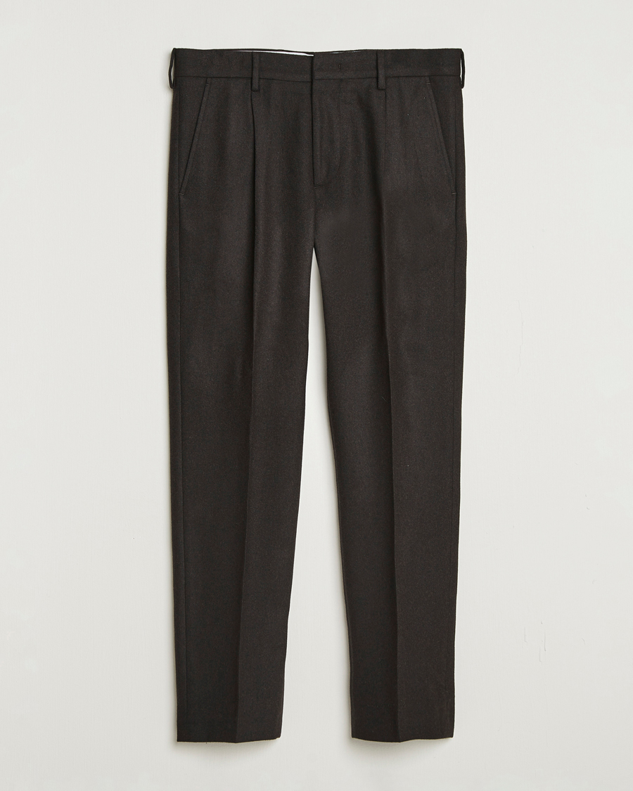 Herre | Bukser | NN07 | Bill Wool Pleated Trousers Brown