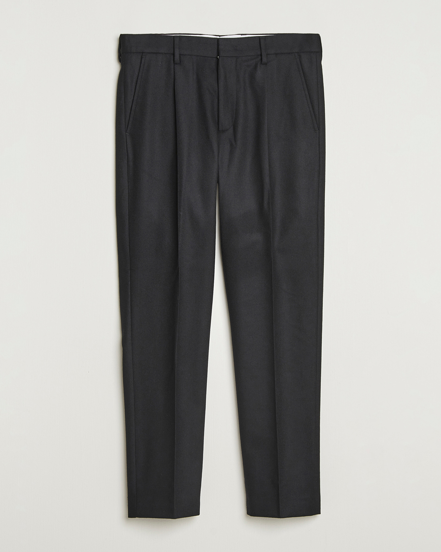 Herre | Bukser | NN07 | Bill Wool Pleated Trousers Black