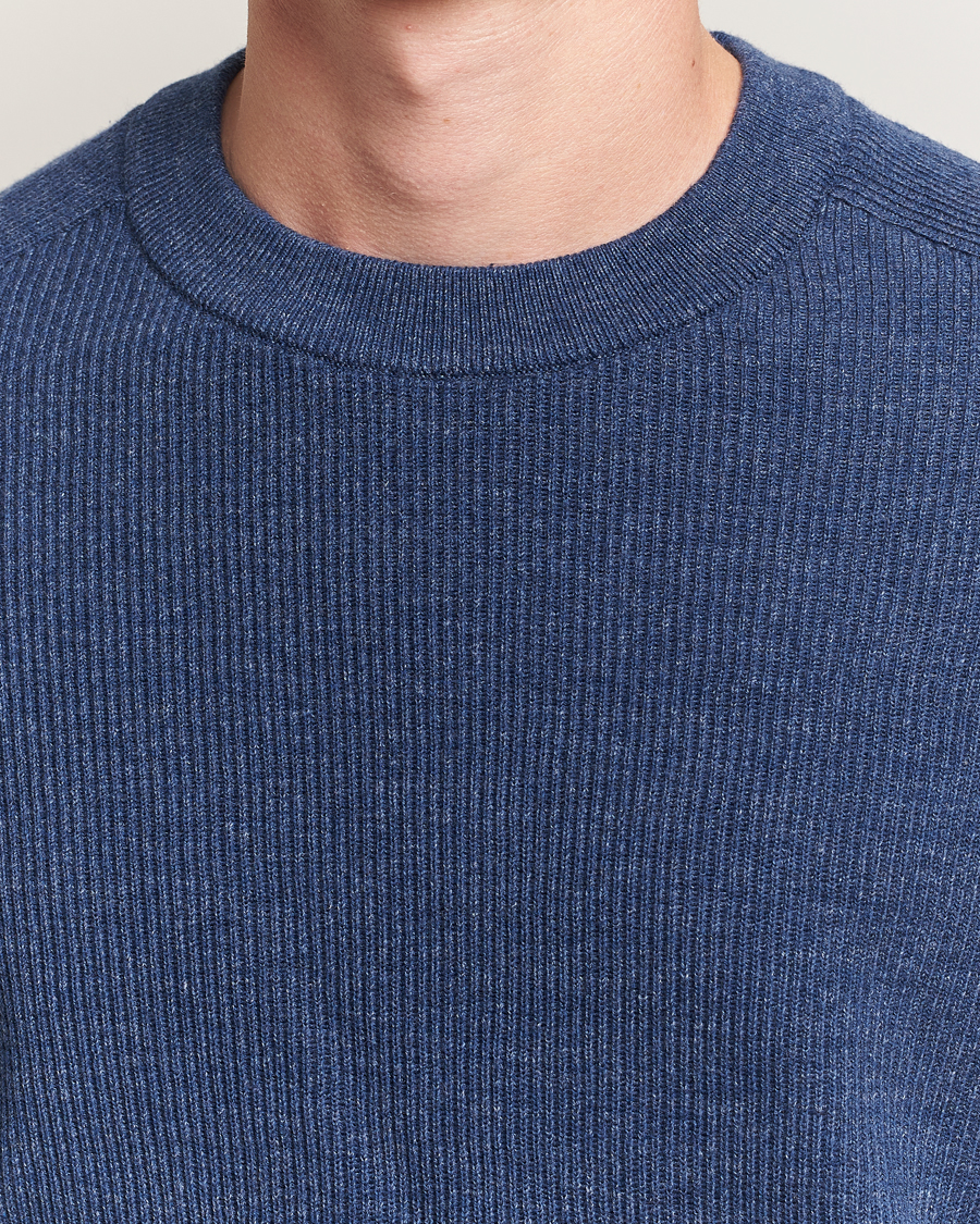 Herre | Trøjer | NN07 | Kevin Cotton Knitted Sweater Denim Blue
