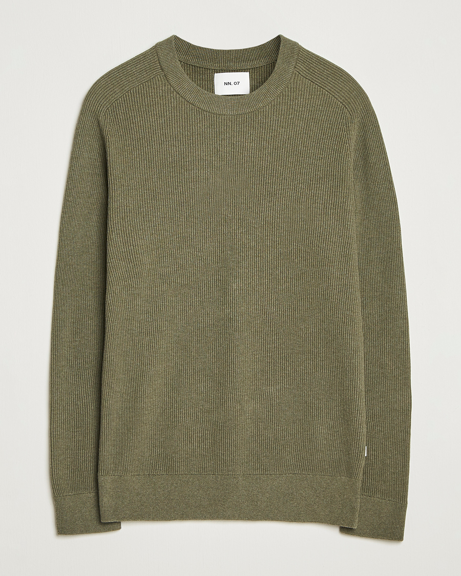 Herre | Trøjer | NN07 | Kevin Cotton Knitted Sweater Capers Green