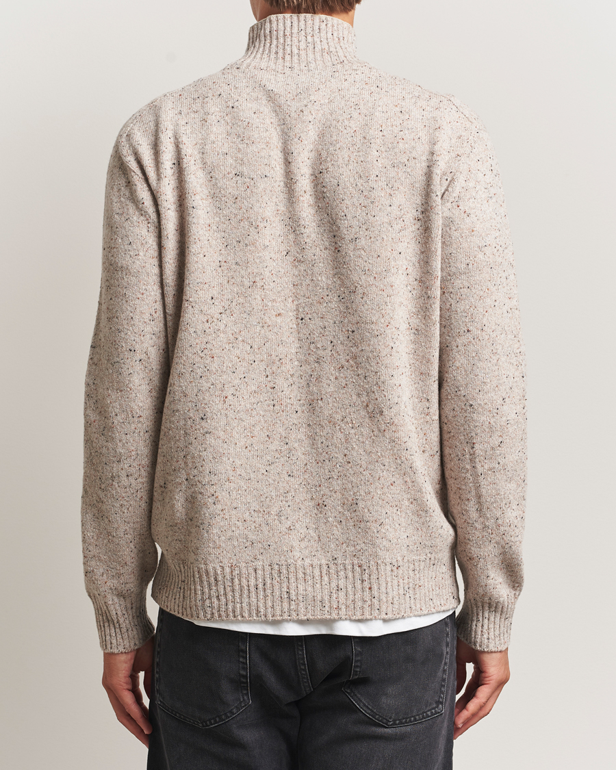 Herre | Trøjer | NN07 | Aksel Wool Donegal Knitted Mock Neck Ivory