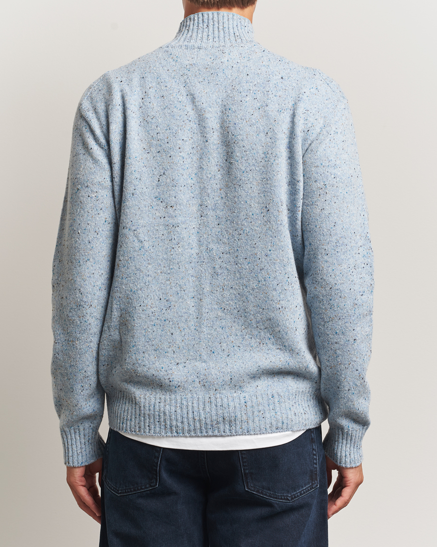 Herre | Trøjer | NN07 | Aksel Wool Donegal Knitted Mock Neck Cerulian Blue