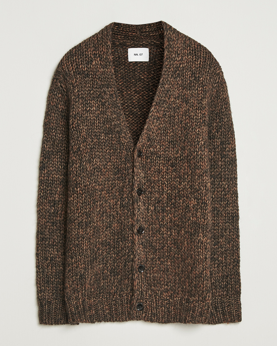 Herre | Trøjer | NN07 | Osky Heavy Knitted Cardigan Demitasse Brown