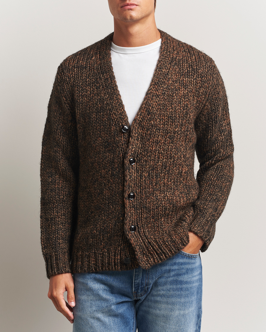 Herre | Trøjer | NN07 | Osky Heavy Knitted Cardigan Demitasse Brown