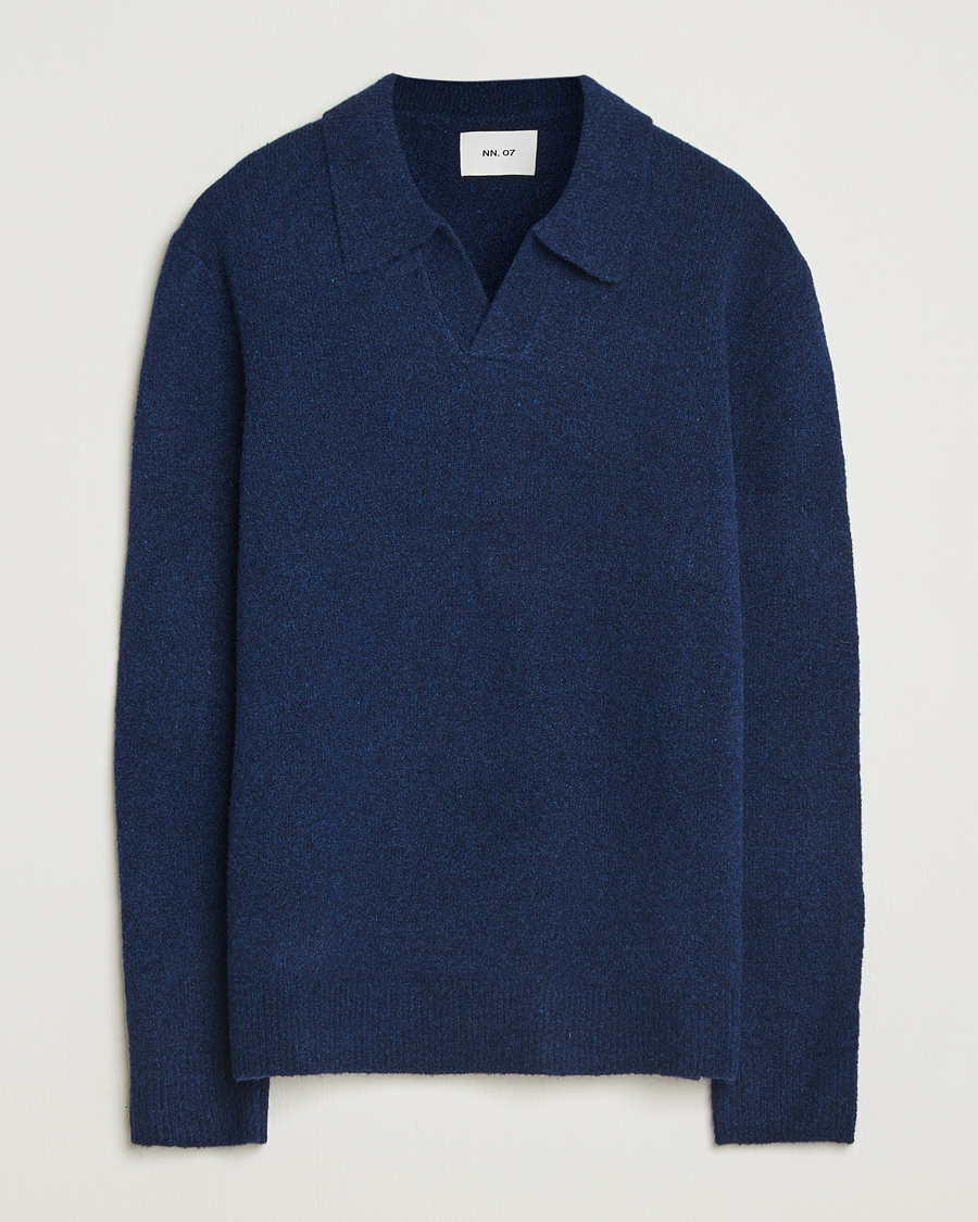 Herre | Trøjer | NN07 | Hope Wool Knitted Polo Navy Blue