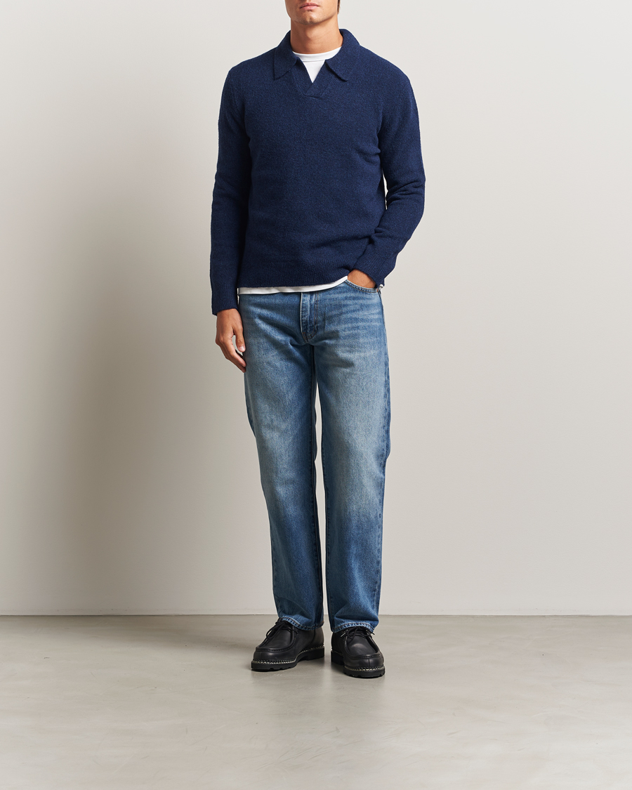 Herre | Trøjer | NN07 | Hope Wool Knitted Polo Navy Blue