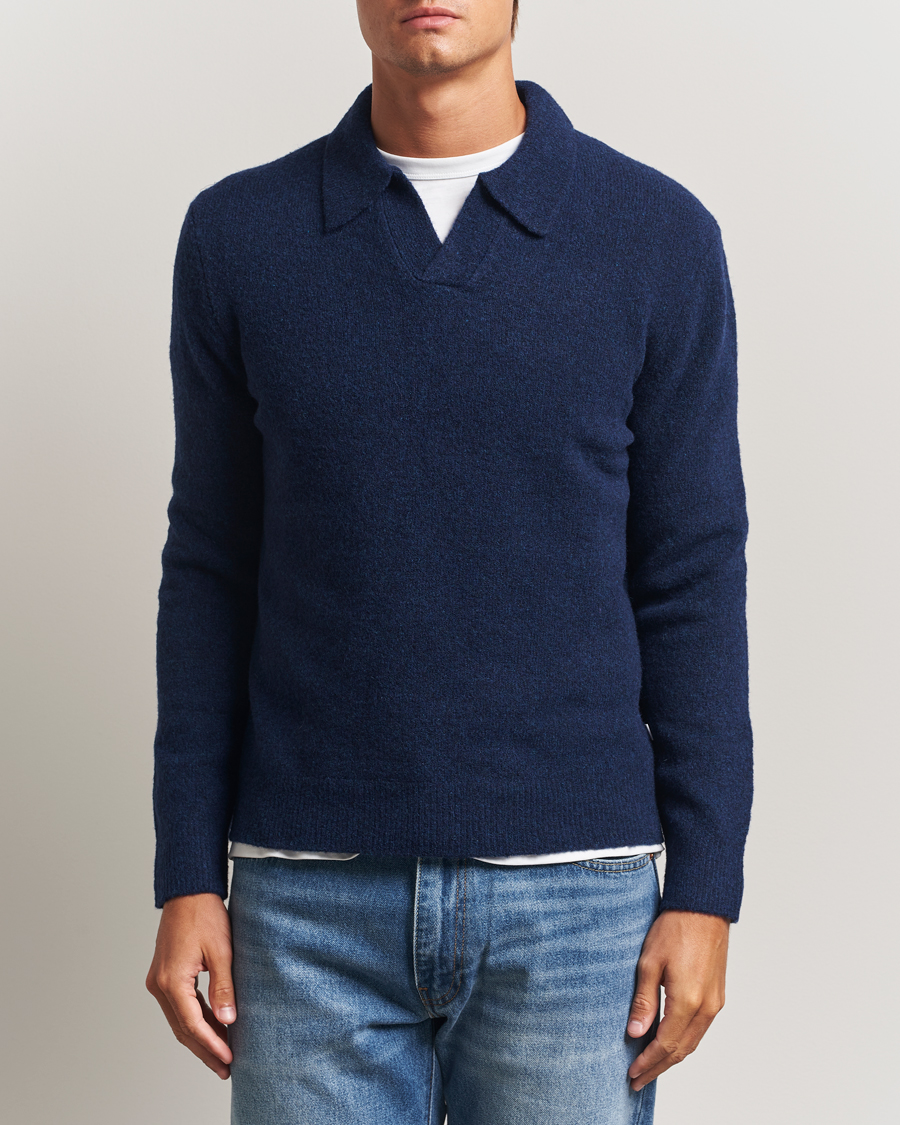 Herre | Trøjer | NN07 | Hope Wool Knitted Polo Navy Blue