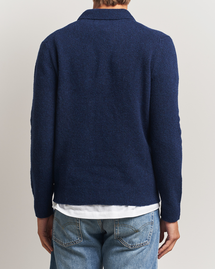 Herre | Trøjer | NN07 | Hope Wool Knitted Polo Navy Blue