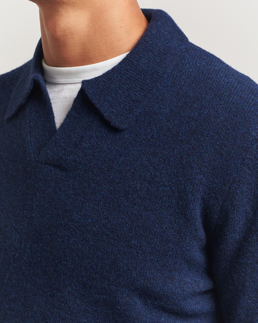 Herre | Trøjer | NN07 | Hope Wool Knitted Polo Navy Blue
