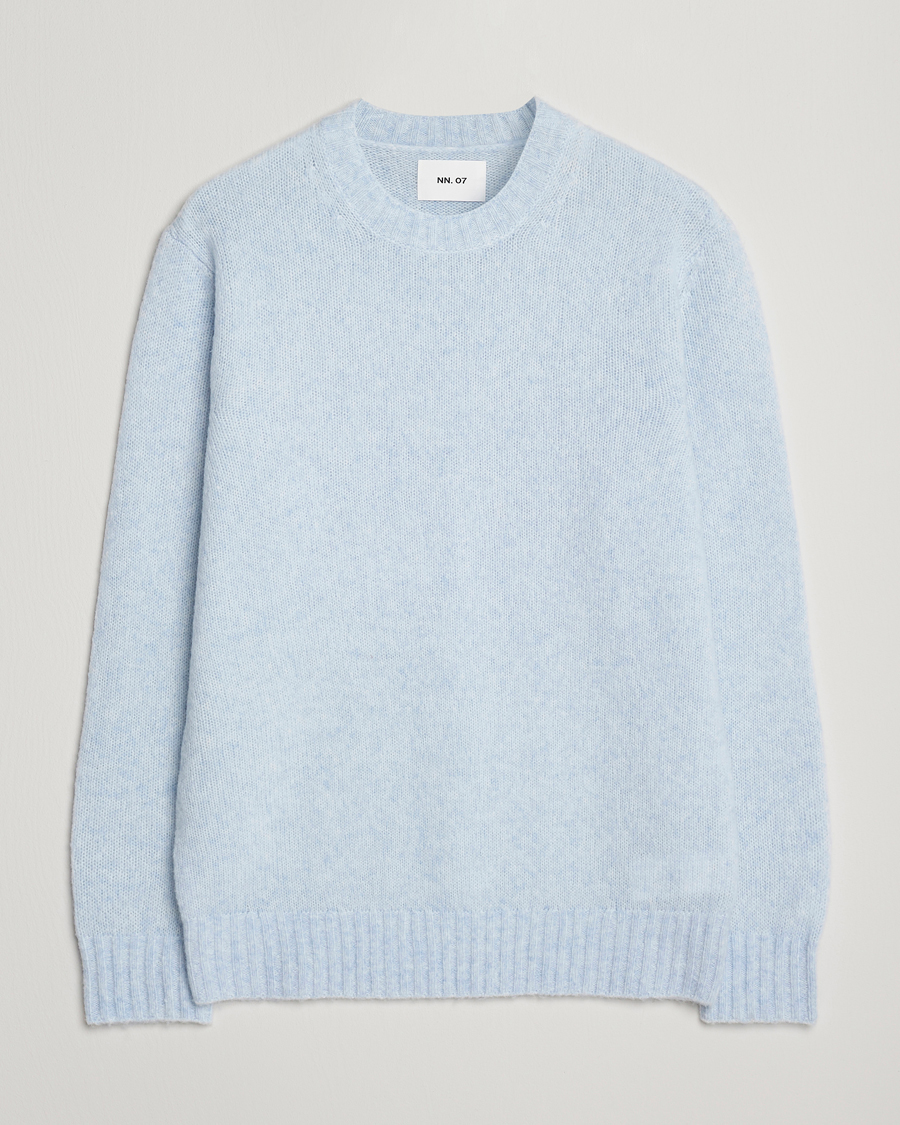Herre | Trøjer | NN07 | Lee Wool Knitted Sweater Cerulian Blue