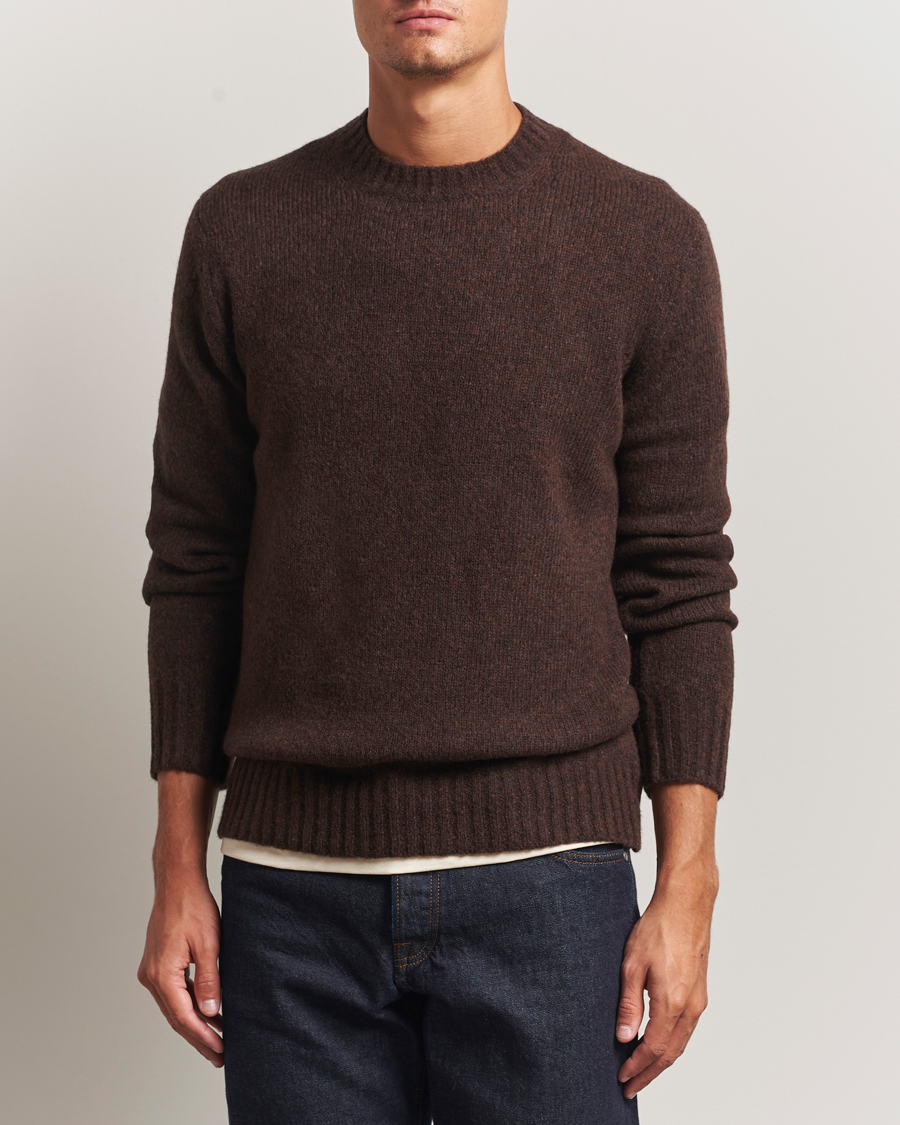 Herre | Trøjer | NN07 | Lee Wool Knitted Sweater Demitasse Brown
