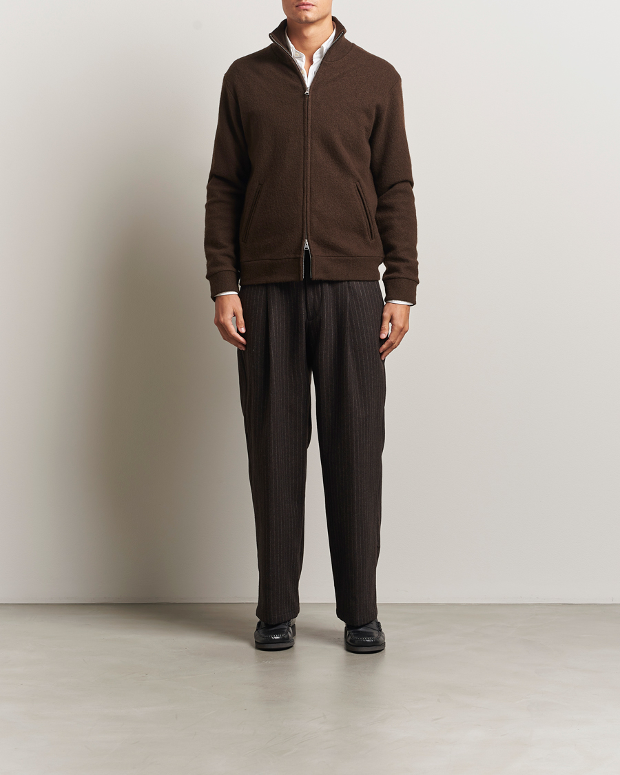 Herre | Trøjer | NN07 | Boiled Wool Full Zip Demitasse Brown