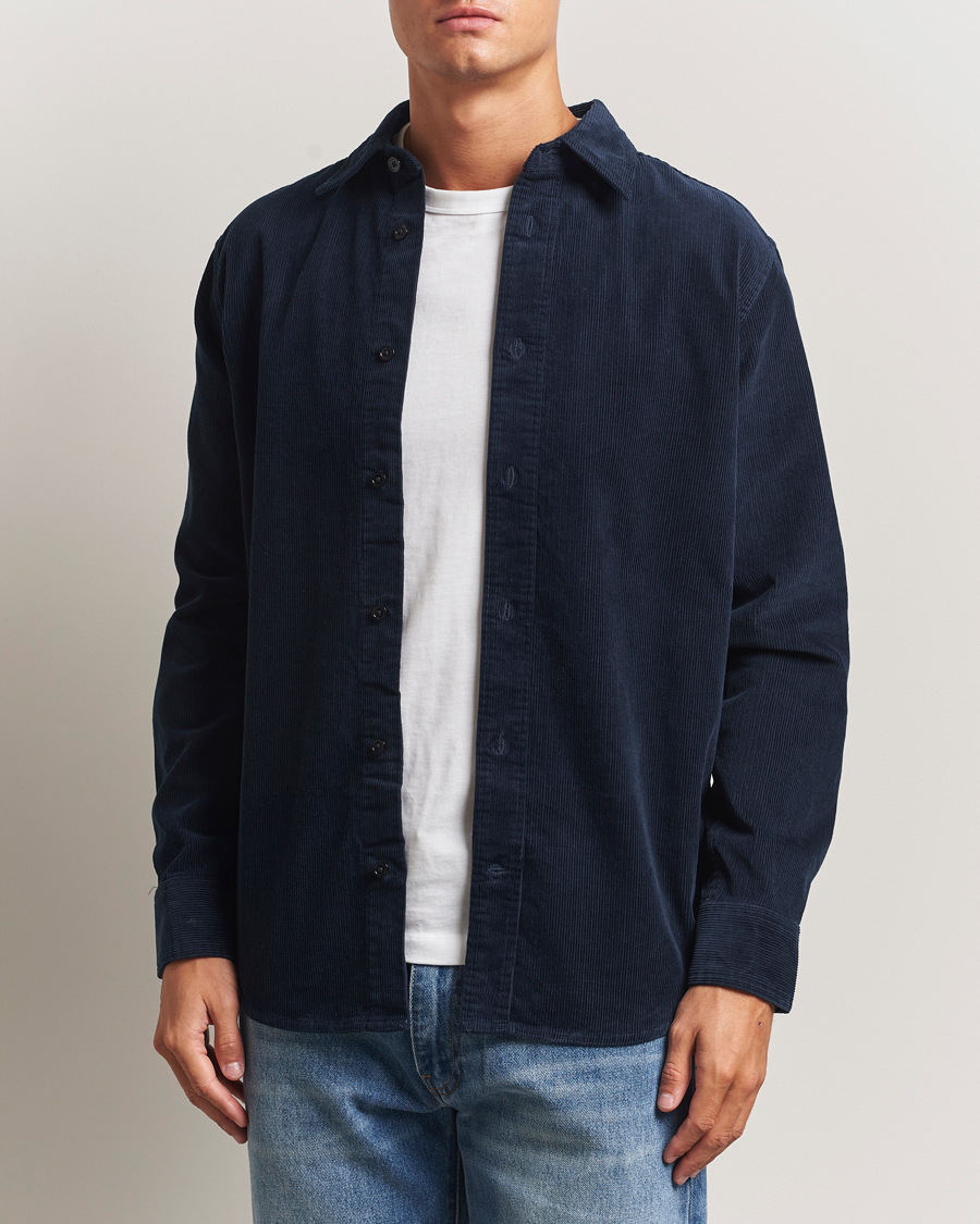 Herre | Skjorter | NN07 | Colby Corduroy Overshirt Navy Blue