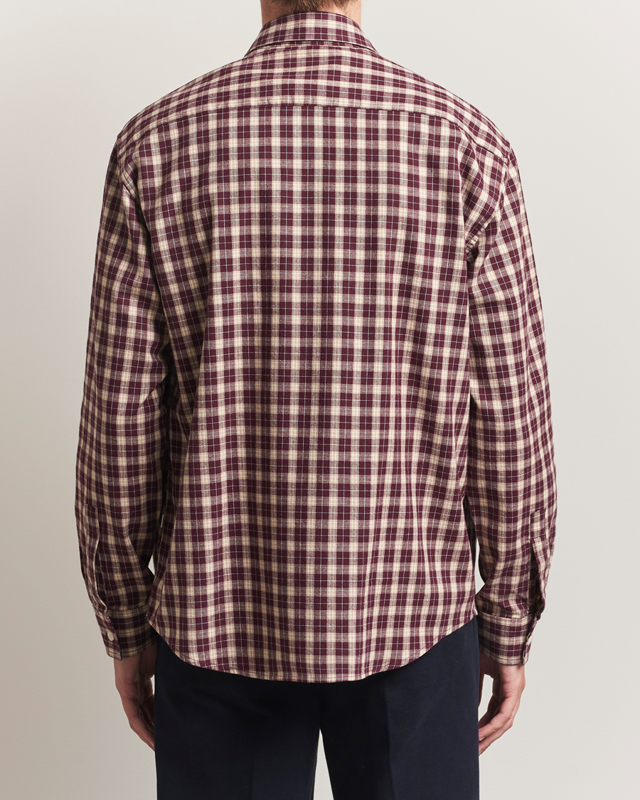 Herre | Skjorter | NN07 | Deon Flannel Checked Shirt Wine Red