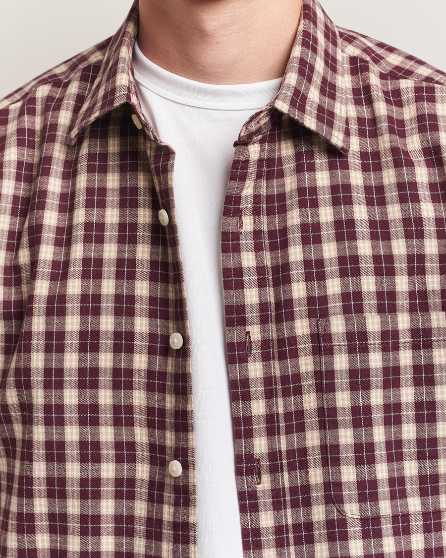 Herre | Skjorter | NN07 | Deon Flannel Checked Shirt Wine Red