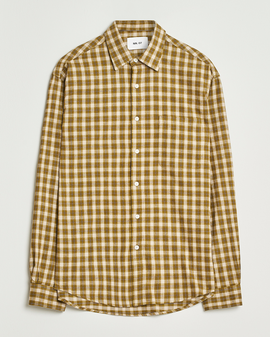 Herre | Skjorter | NN07 | Deon Flannel Checked Shirt Green