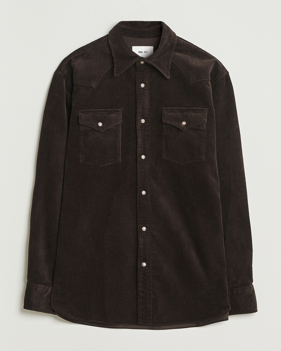 Herre | Skjorter | NN07 | Ricky Corduroy Overshirt Demitasse Brown