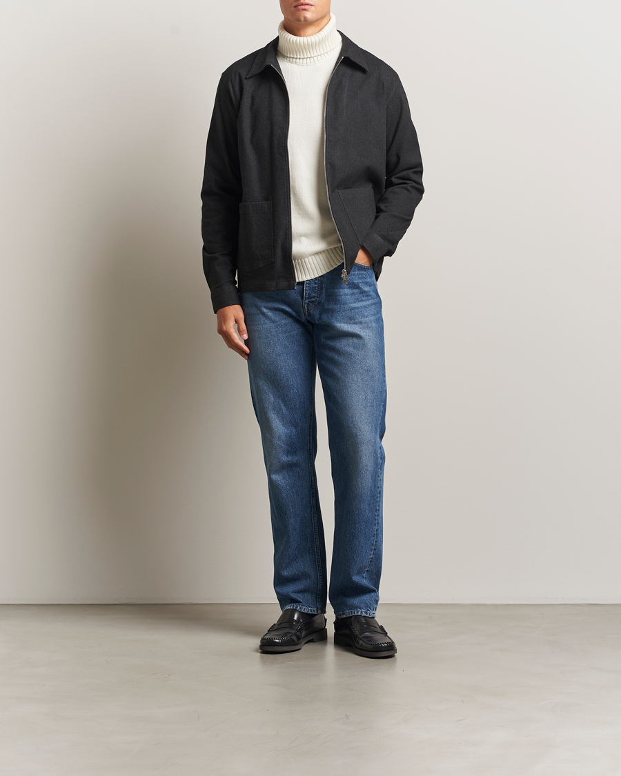 Herre | Skjorter | NN07 | Virgil Brushed Cotton Overshirt Black Multi