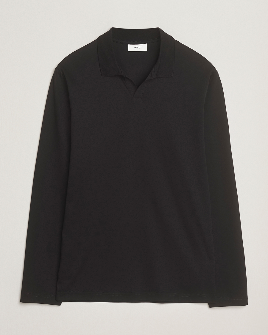 Herre | Polotrøjer | NN07 | Paul Mercerized Long Sleeve Polo Black