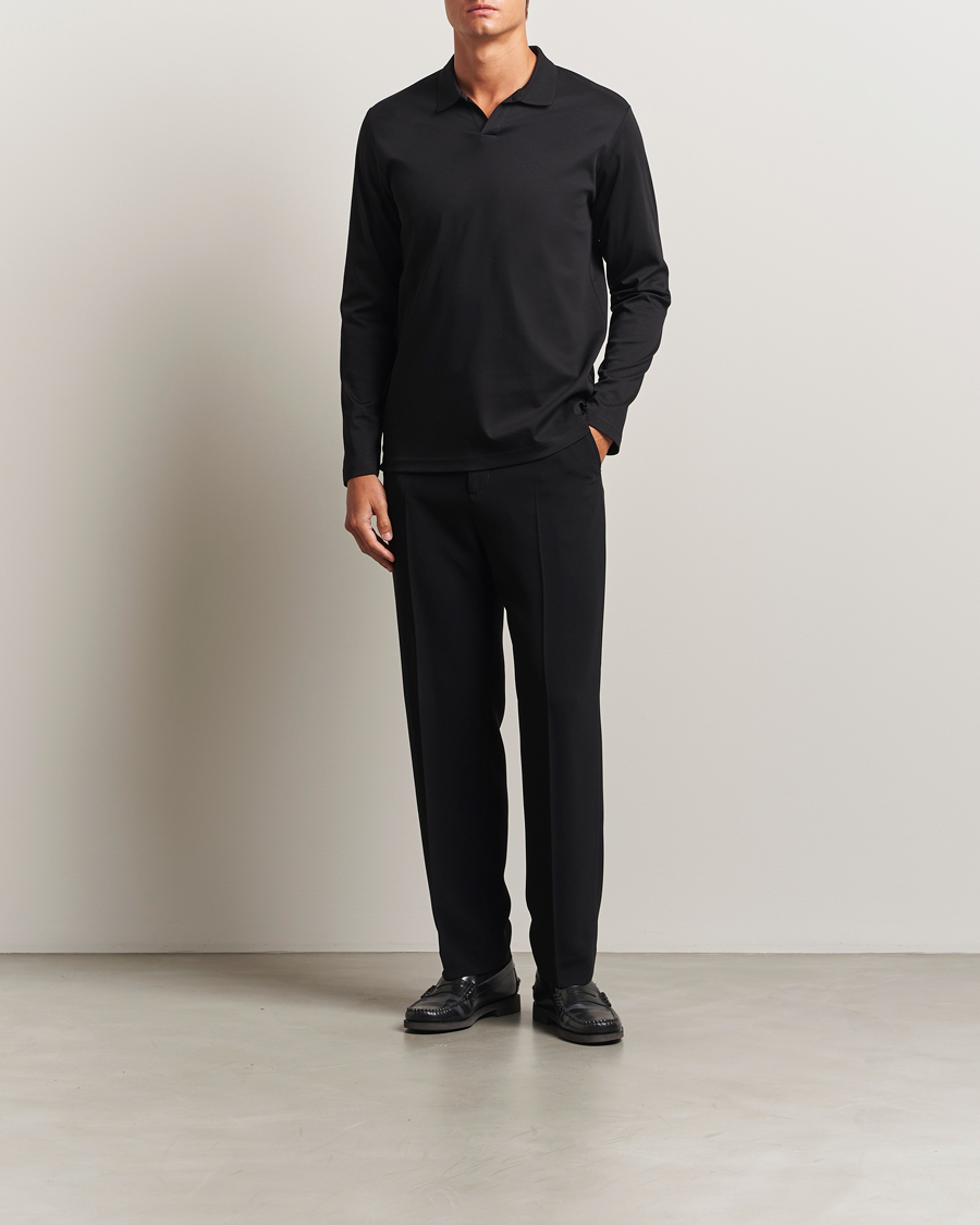 Herre | Polotrøjer | NN07 | Paul Mercerized Long Sleeve Polo Black