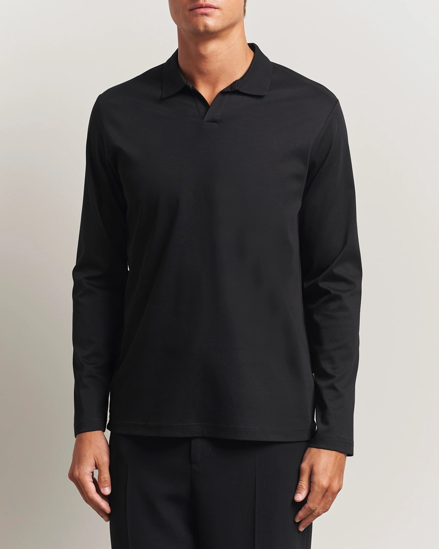Herre | Polotrøjer | NN07 | Paul Mercerized Long Sleeve Polo Black