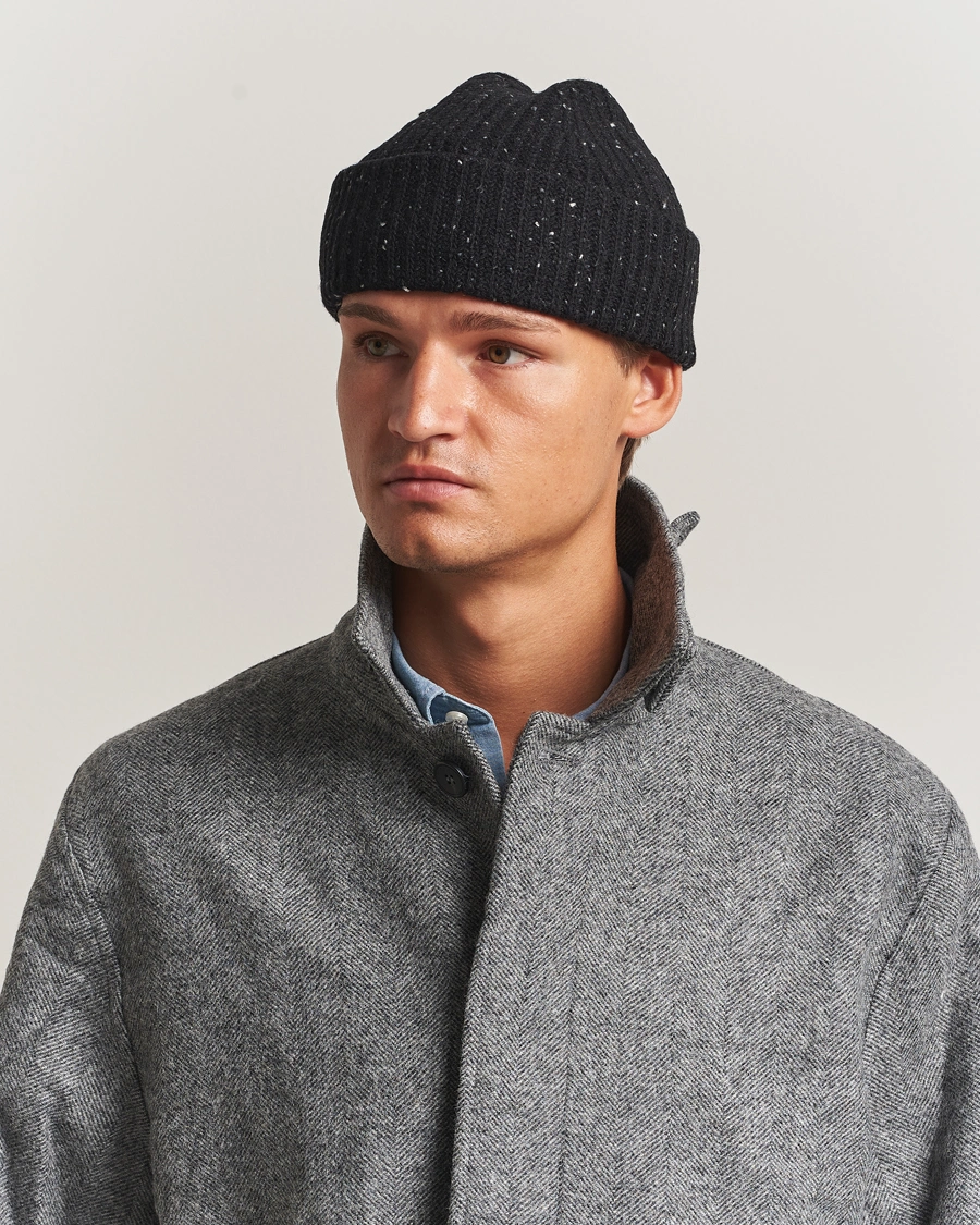 Herre | Huer | NN07 | Wool Donegal Sailor Beanie Black