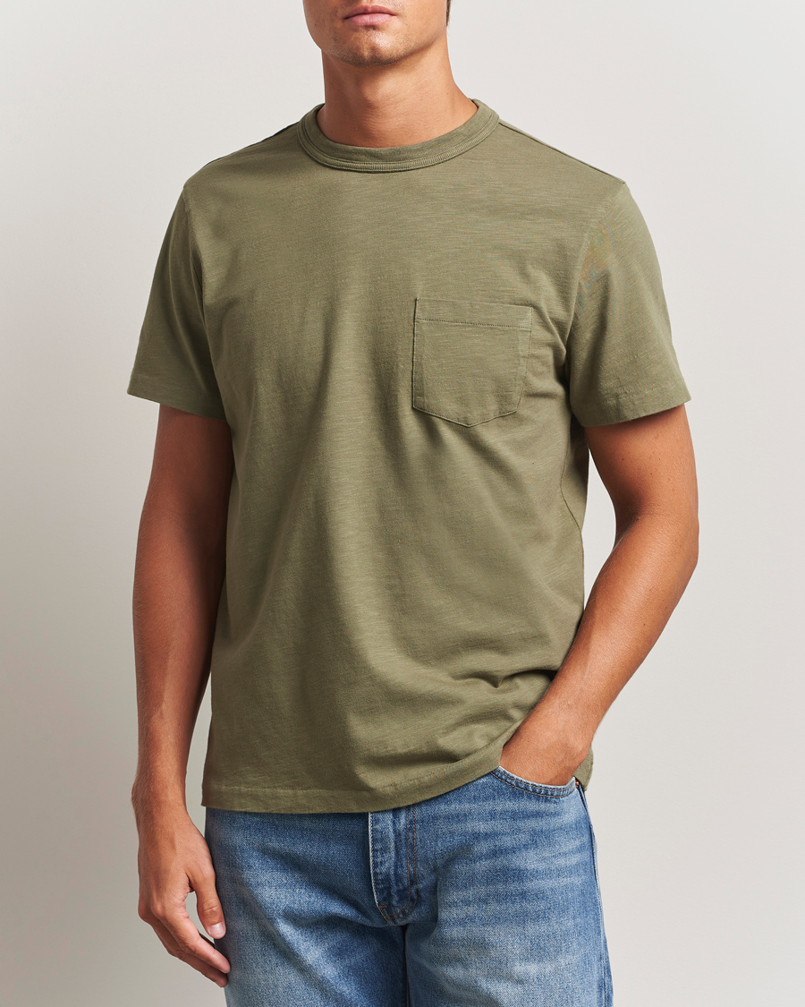 Herre | T-Shirts | Nudie Jeans | Roy Heavy Slub T-Shirt Olive