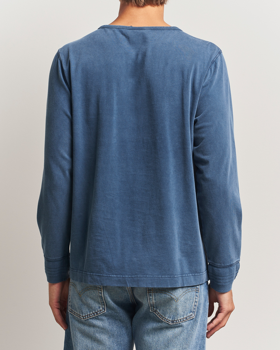 Herre | Trøjer | Nudie Jeans | Long Sleeved Henley Washed Blue
