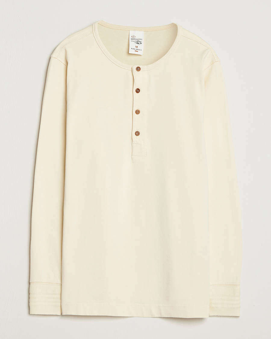Herre | Trøjer | Nudie Jeans | Long Sleeved Henley Ecru
