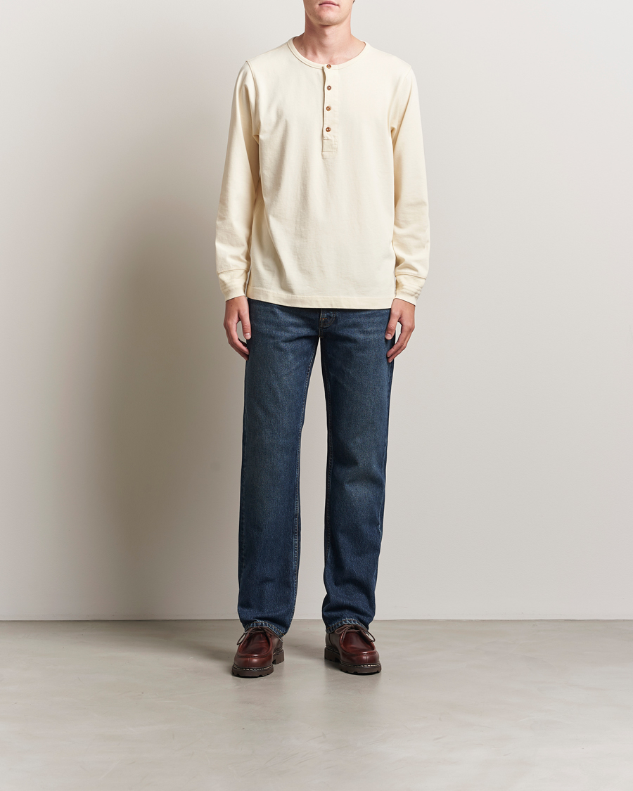 Herre | Trøjer | Nudie Jeans | Long Sleeved Henley Ecru