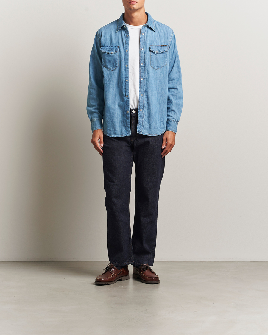 Herre | Skjorter | Nudie Jeans | Gunnar Denim Shirt Light Blue