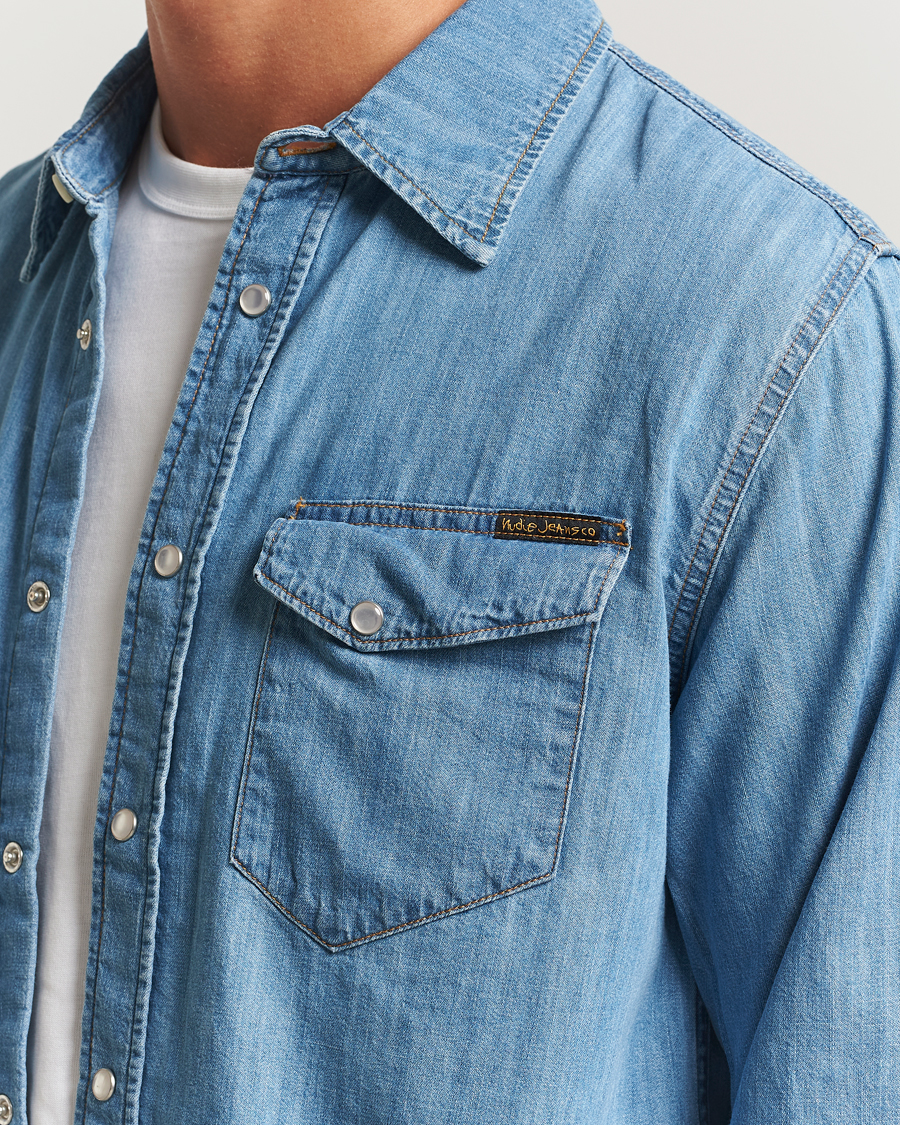 Herre | Skjorter | Nudie Jeans | Gunnar Denim Shirt Light Blue