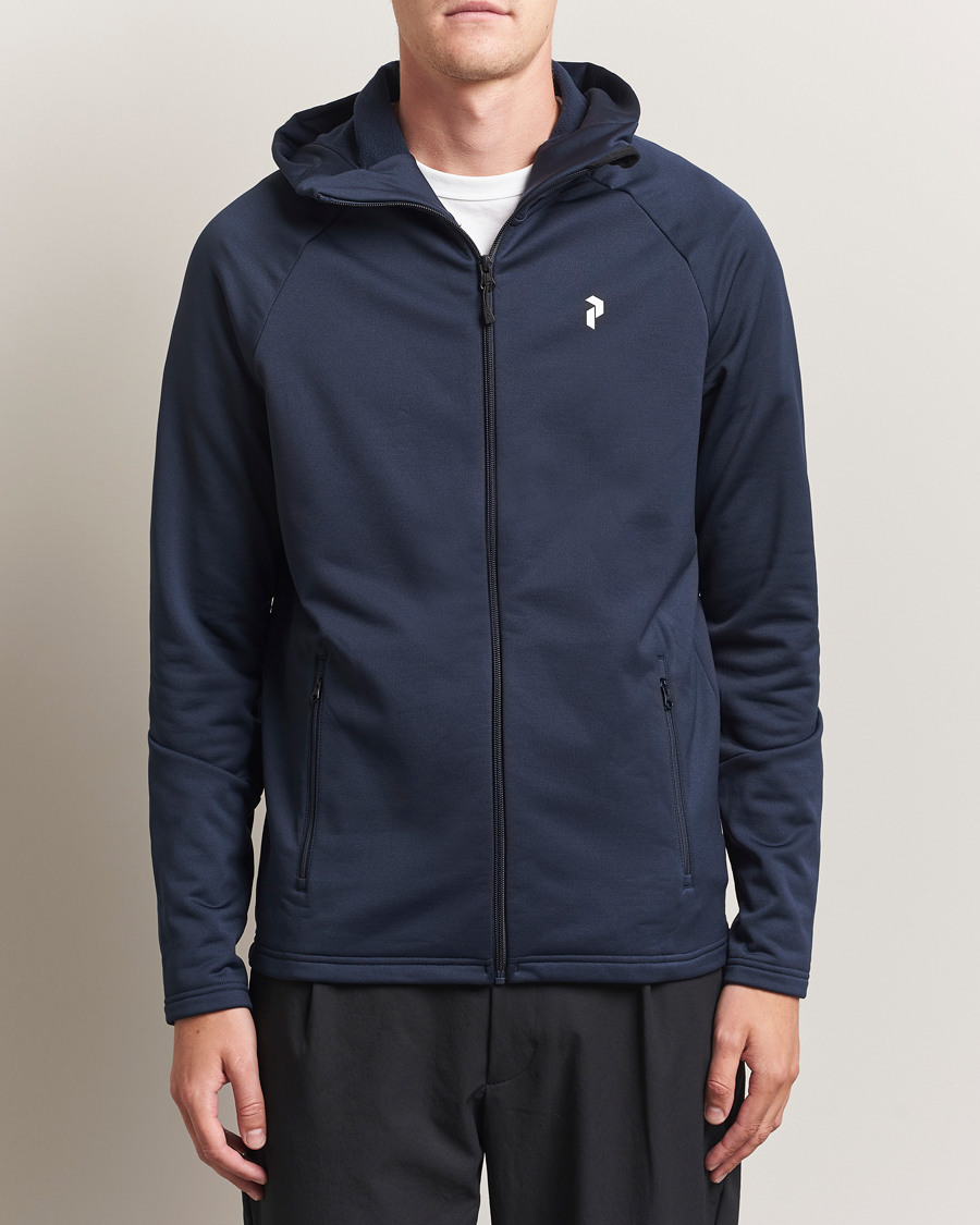 Herre | Trøjer | Peak Performance | Rider Hooded Full Zip Blue Shadow