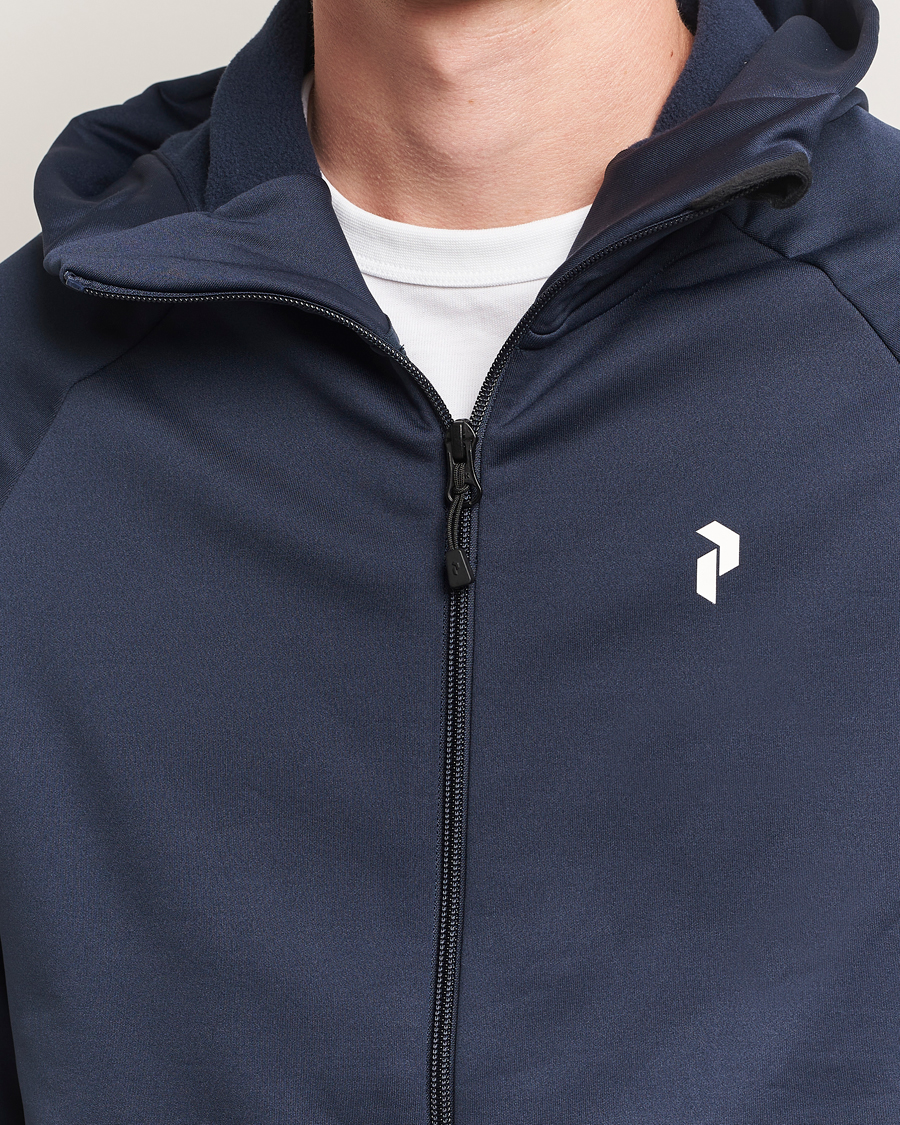 Herre | Trøjer | Peak Performance | Rider Hooded Full Zip Blue Shadow