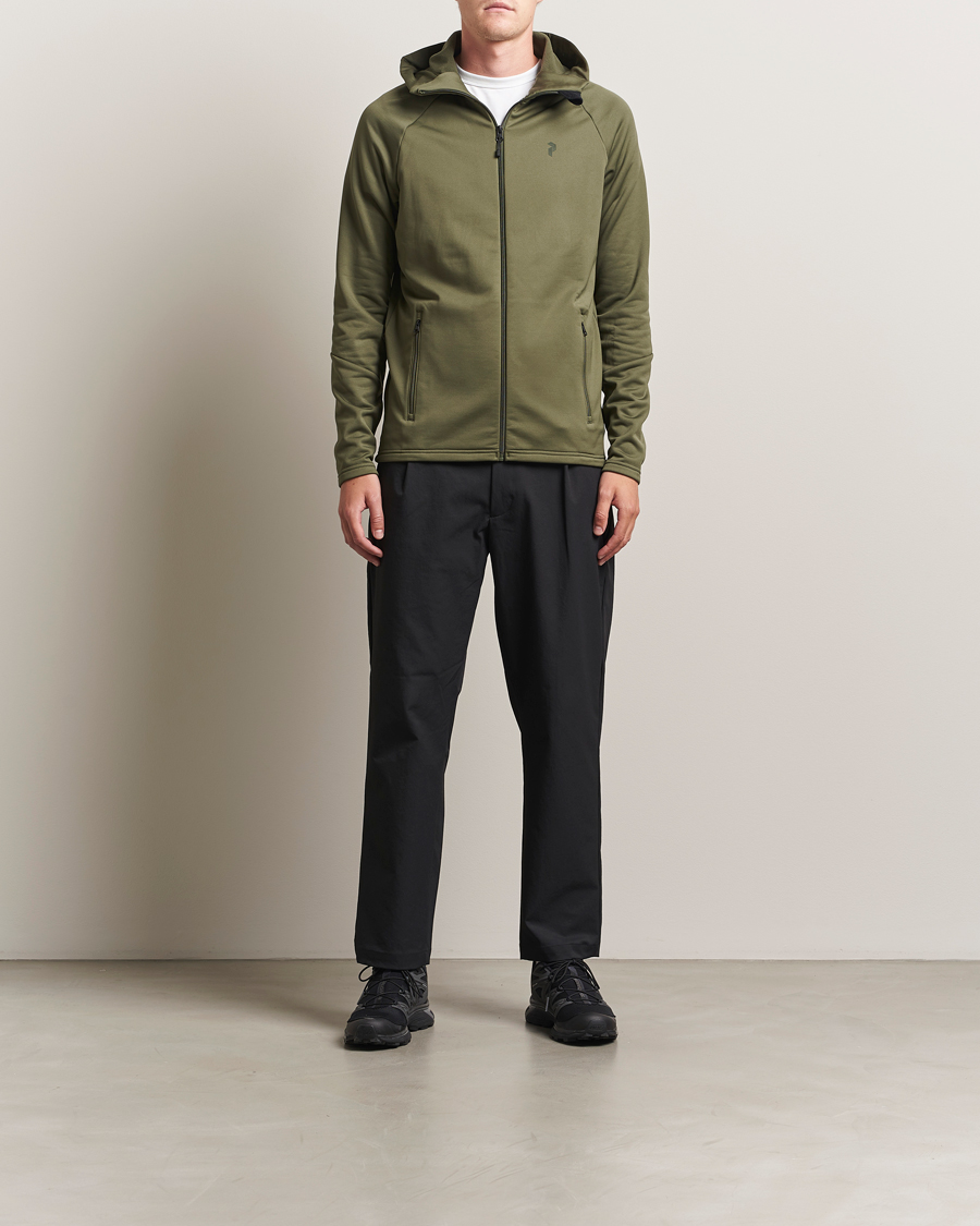 Herre | Trøjer | Peak Performance | Rider Full Zip Hoodie Pine Needle