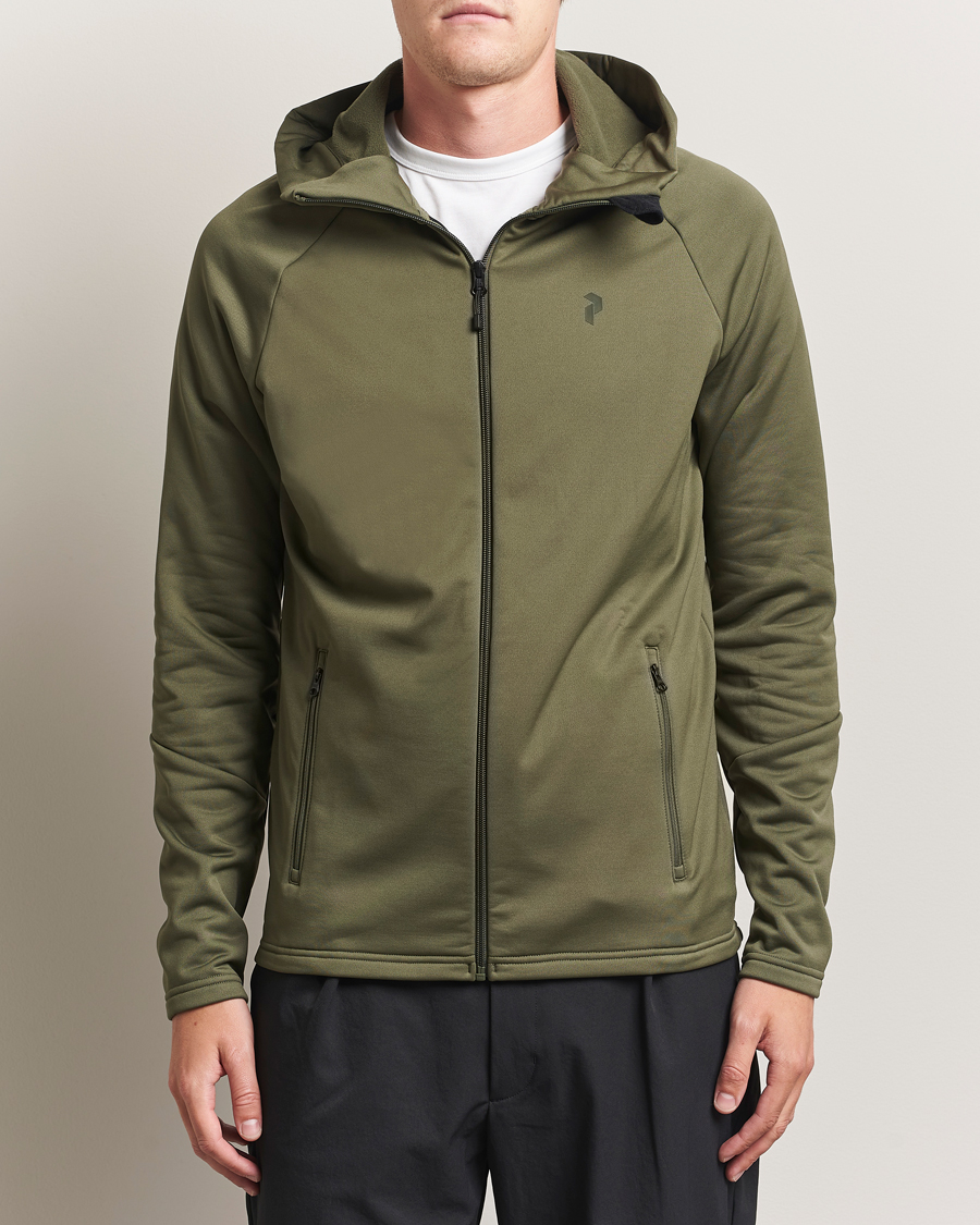 Herre | Trøjer | Peak Performance | Rider Full Zip Hoodie Pine Needle