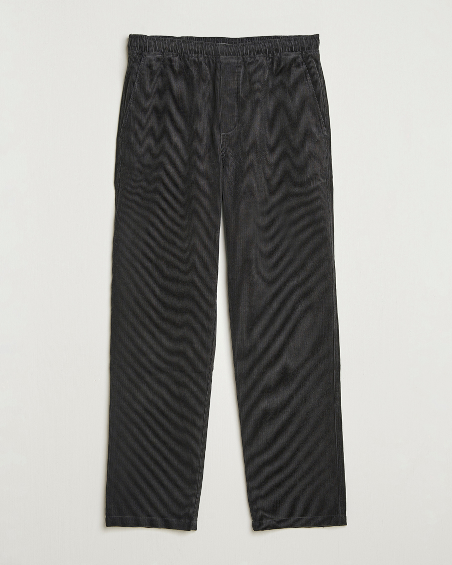 Herre | Bukser | Samsøe Samsøe | Jabari Corduroy Drawstring Trousers Black Oyster