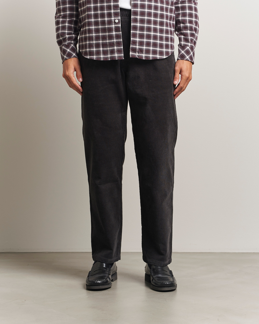 Herre | Bukser | Samsøe Samsøe | Jabari Corduroy Drawstring Trousers Black Oyster