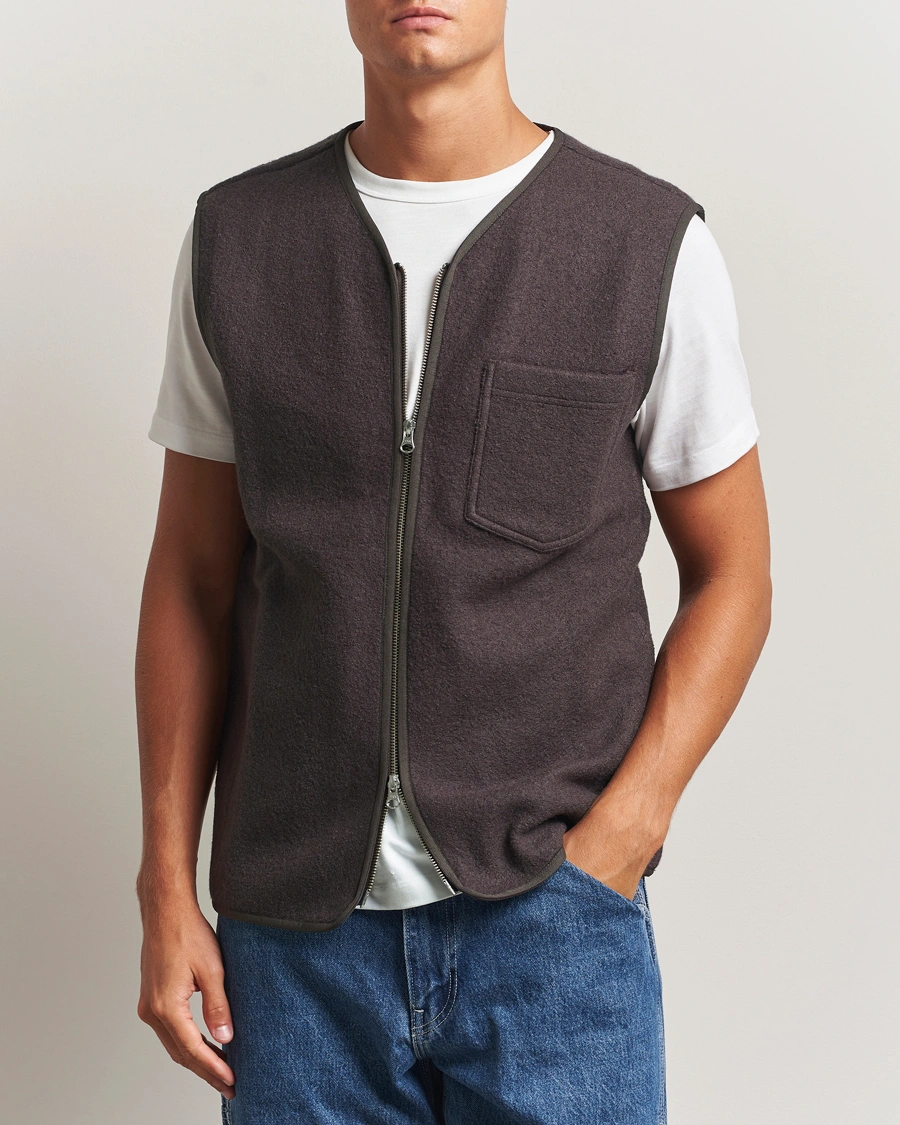 Herre | Veste | Samsøe Samsøe | Hannes Boiled Wool Vest Turkish Coffee