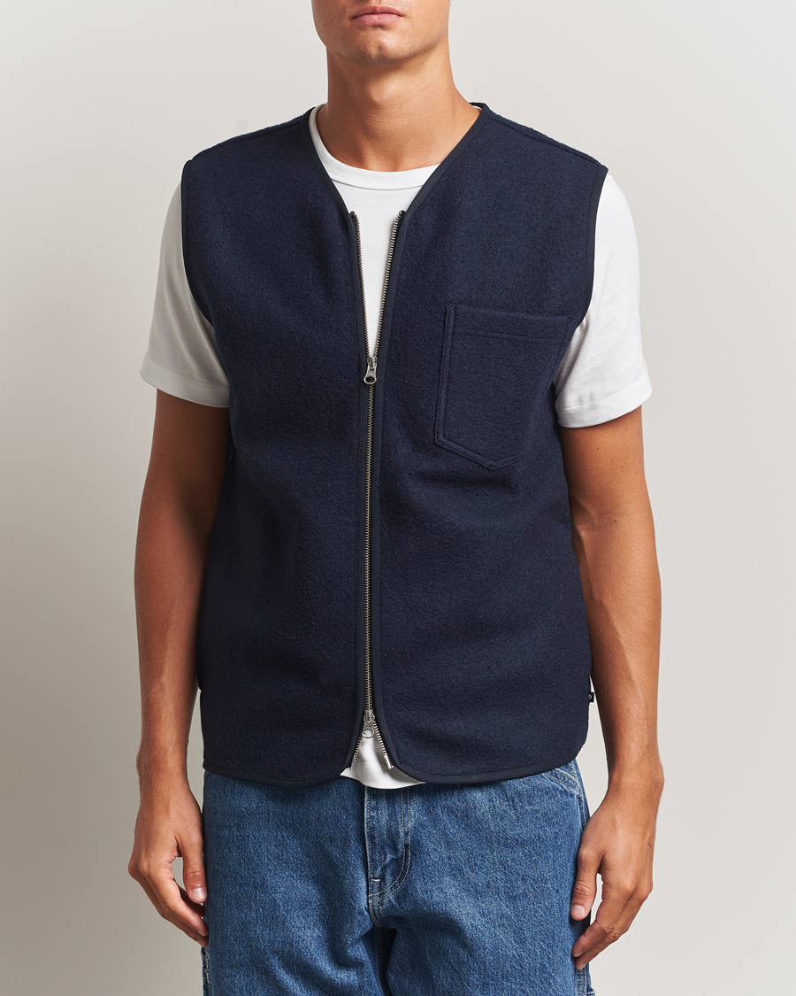 Herre | Veste | Samsøe Samsøe | Hannes Boiled Wool Vest Salute Navy