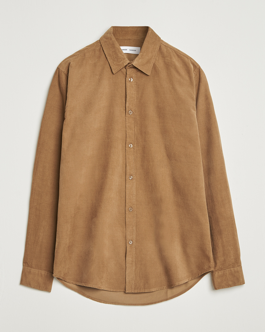 Herre | Skjorter | Samsøe Samsøe | Liam Baby Cord Shirt Otter Brown