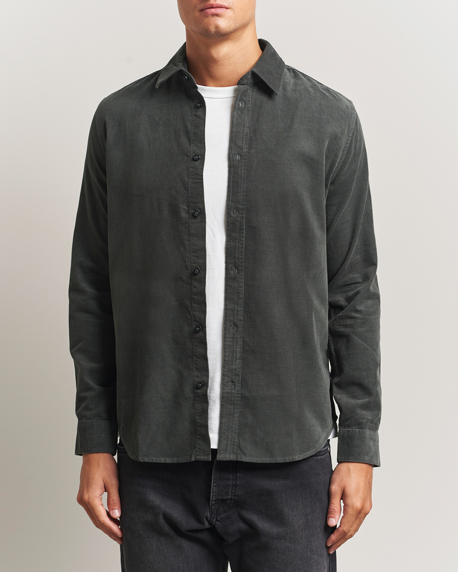 Herre | Skjorter | Samsøe Samsøe | Liam Baby Cord Shirt Black Oyster