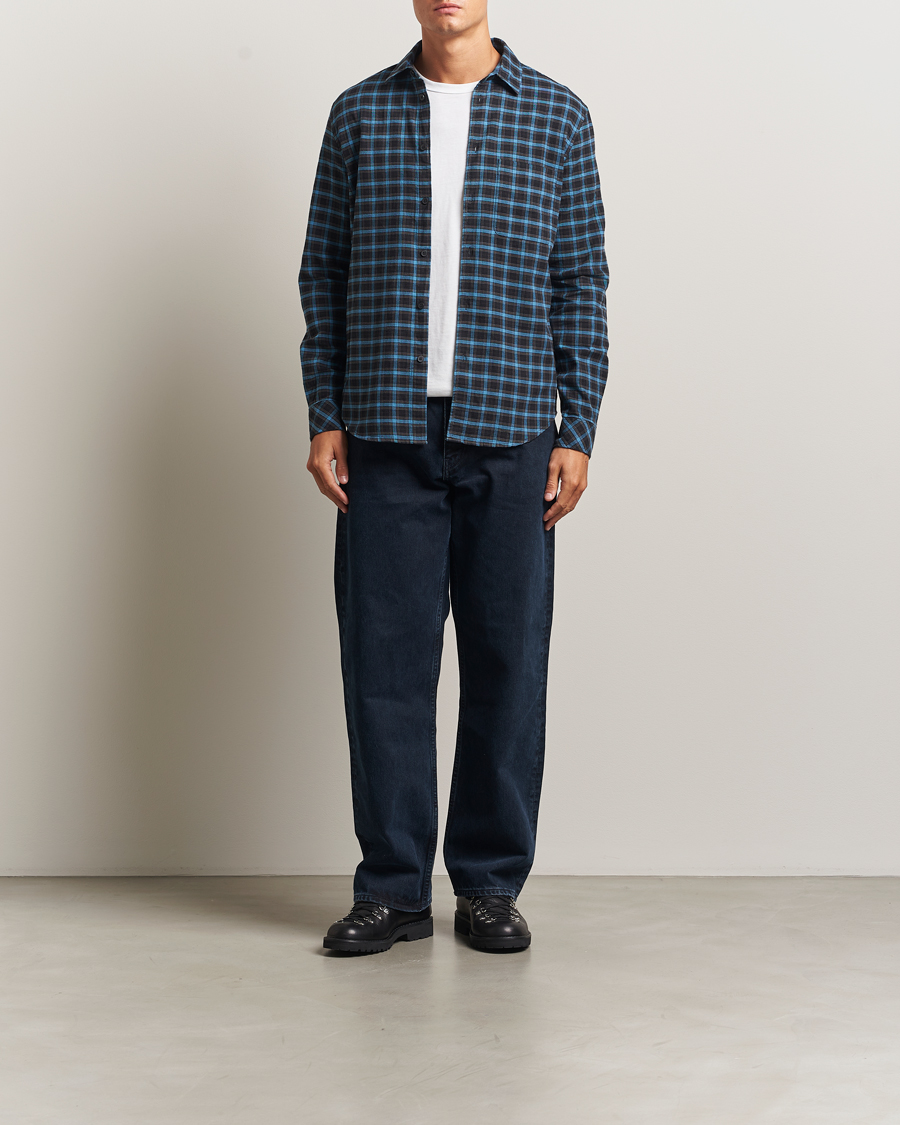 Herre | Skjorter | Samsøe Samsøe | Liam Brushed Cotton Checked Shirt Turkish Coffee