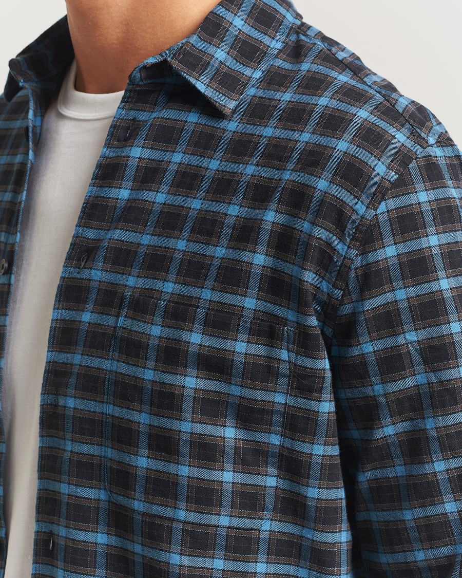 Herre | Skjorter | Samsøe Samsøe | Liam Brushed Cotton Checked Shirt Turkish Coffee