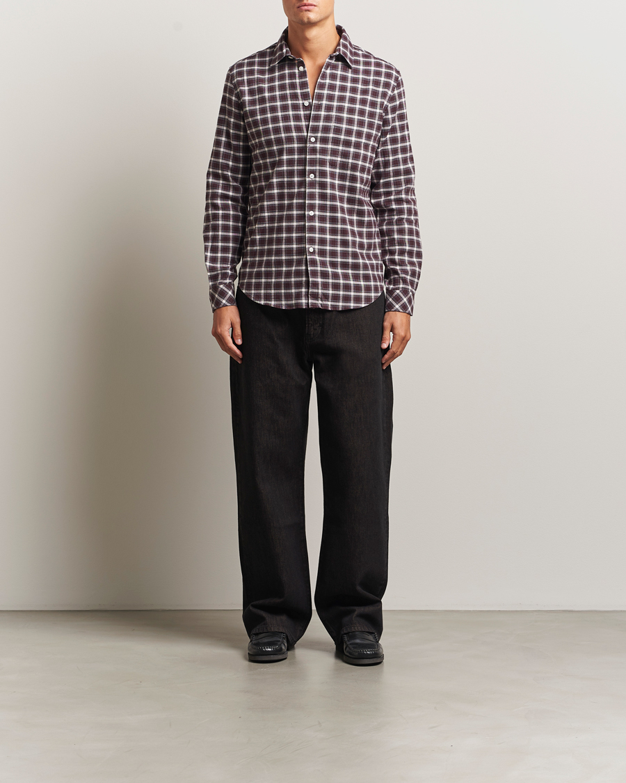 Herre | Skjorter | Samsøe Samsøe | Liam Brushed Cotton Checked Shirt Raisin