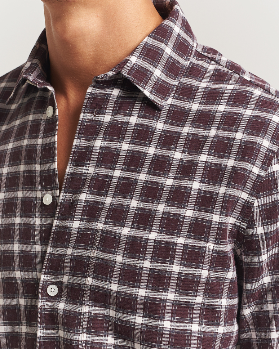 Herre | Skjorter | Samsøe Samsøe | Liam Brushed Cotton Checked Shirt Raisin
