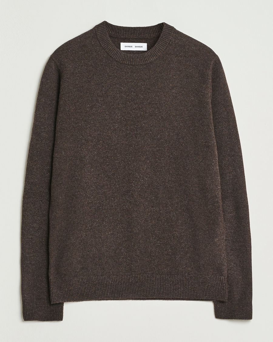 Herre | Trøjer | Samsøe Samsøe | Isak Knitted Crew Neck Turkish Coffee